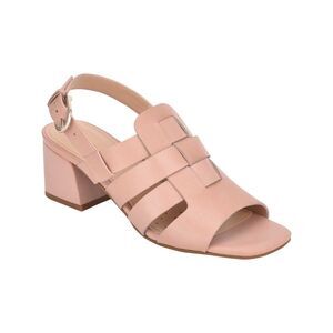 EVOLVE Womens Pink Woven Mona Square Toe Block Heel Leather Slingback Sandal 9 M